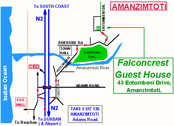 Falconcrest Guest House's map