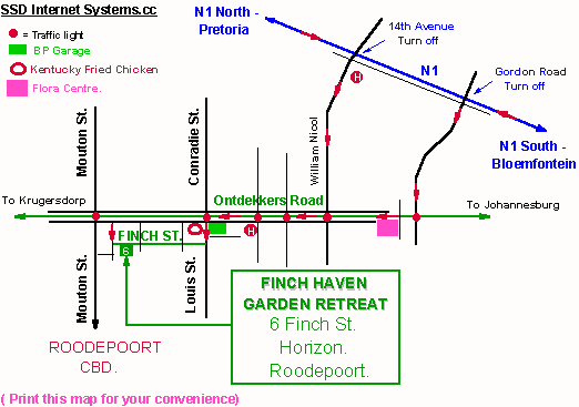 Finch Haven Garden Retreat's map